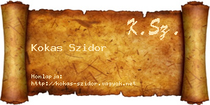 Kokas Szidor névjegykártya